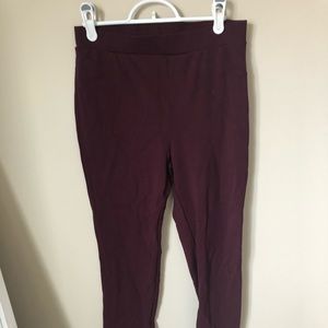 Burgundy pull on pants